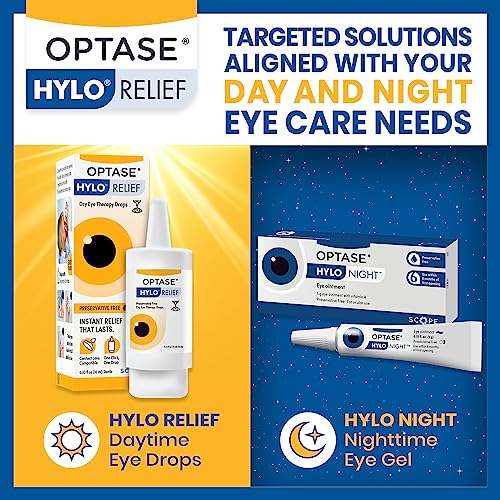 OPTASE HYLO Relief Dry Eye Drops - Fast-Acting Preservative Free Eye Drops for Dry Eyes - With Patented HYLO Delivery System - Artificial Tears for Mild to Moderate Dry Eye Relief - .33 Oz, 300 Doses